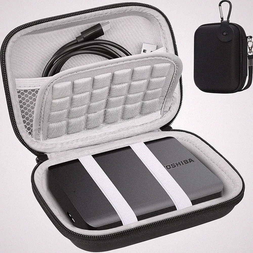 Lacdo Hard Drive Carrying Case for Toshiba Canvio Basics/Canvio Black+Gray