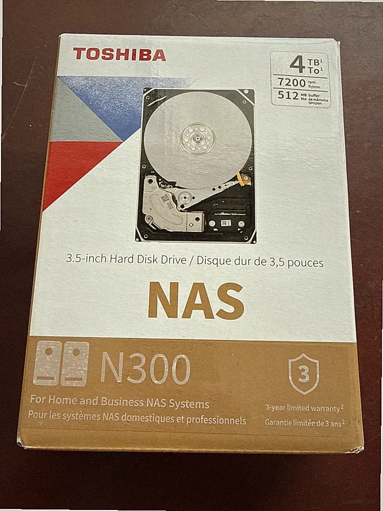 New Toshiba N300 Pro4TB 7200RPM 512MB SATA 3.5-Inch NAS Internal HDD - SEALED
